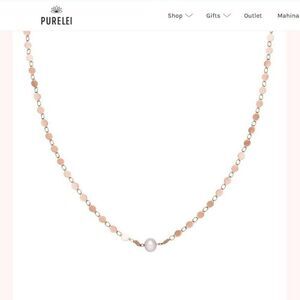 Purelei Penina Pearl Necklace Rose Gold 316L Stainless Steel 18K Plated